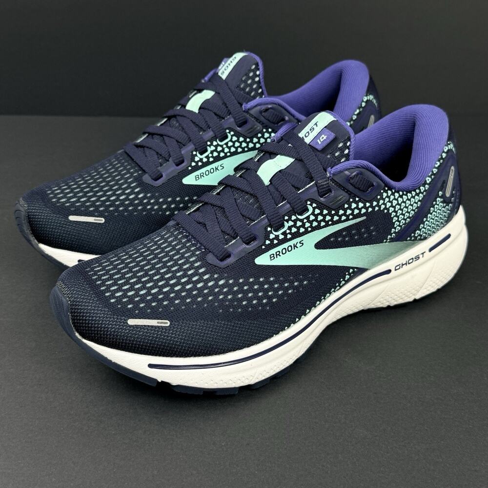 Brooks Ghost 14 Women’s 7.5B Peacoat Yucca Navy Running Shoes 1203561B446